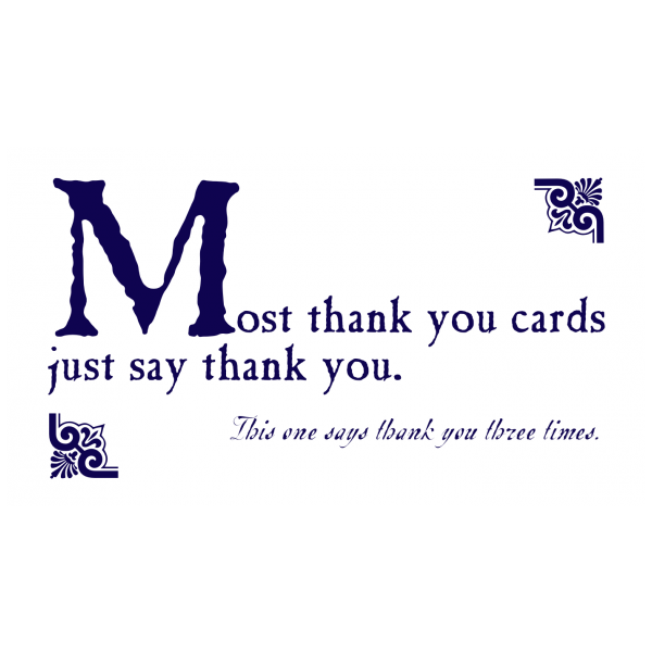 Funny Thank you Card greeting card from the Blunt Cards collection.