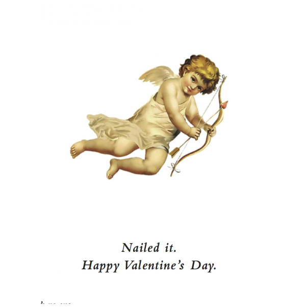 Valentine Cupid Nailed It greeting card from the The Awesome Collection collection.