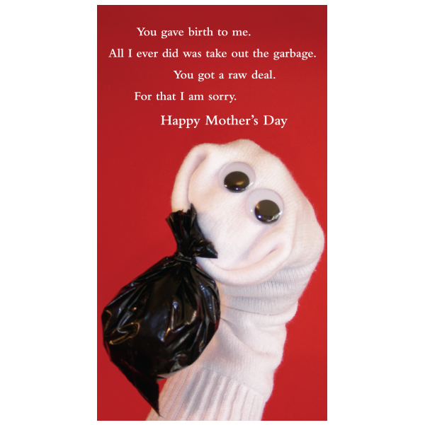 Happy Mother's Day greeting card from the Sock 'ems collection.