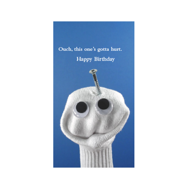 Funny Birthday Card greeting card from the Sock 'ems collection.