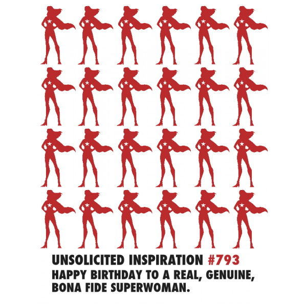 Birthday Superwoman greeting card from the Unsolicited Inspirations collection.