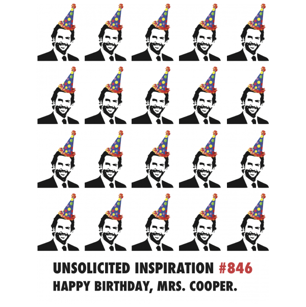 Mrs. Cooper Birthday greeting card from the Unsolicited Inspirations collection.