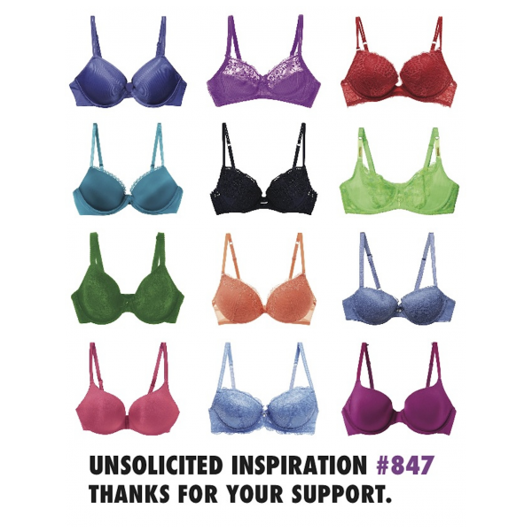 Thanks for your support Bra greeting card from the Unsolicited Inspirations collection.